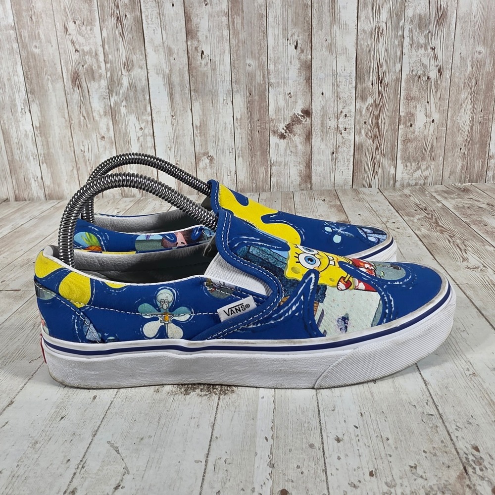 Vans x SpongeBob SquarePants Classic Slip-On Blue Sneakers Womens 8.5 Mens 7.0‎